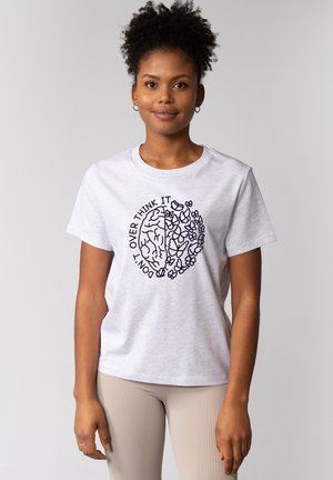 watapparel DON T OVERTHINK IT - T-shirt imprimé - cool heather grey