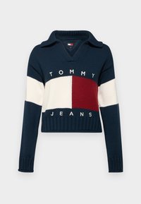 Tommy Jeans FLAG RUGBY SWEATER - Jumper - dark night navy