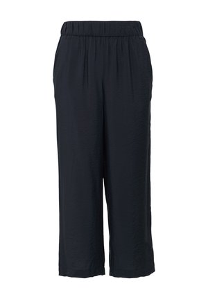 Pantalones cortos negros, confeccionados con una tela ligera y con textura arrugada. Cuentan con una cinturilla elástica y un corte holgado para mayor comodidad.
