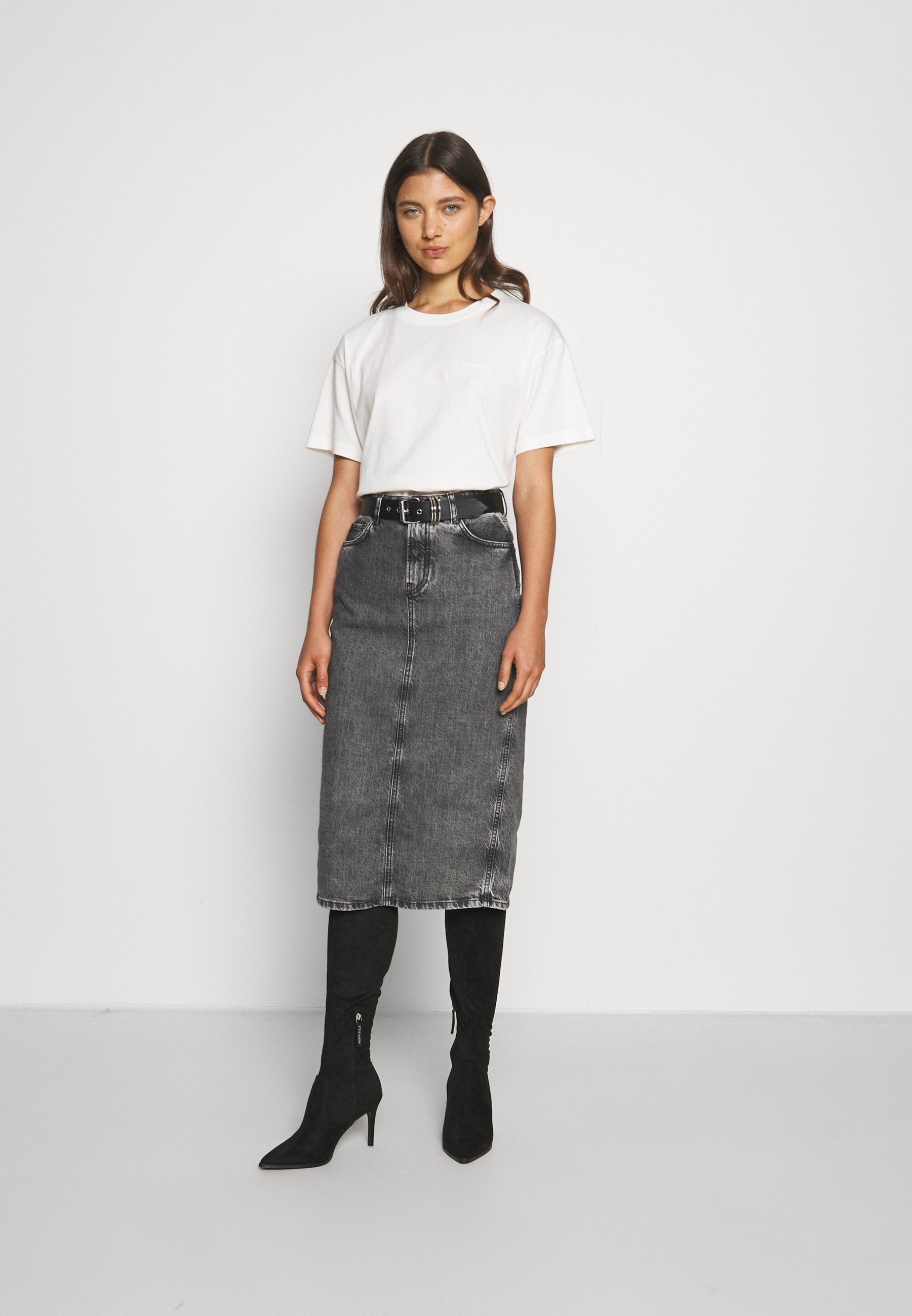 Pepe Jeans PIPER - Džinsinis sijonas - black/juodų džinsų - Zalando.lt