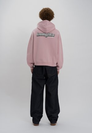 LOW LIGHTS STUDIOS® SANDED LOGO ZIPPER HOODIE - Lukuga pusa - pink