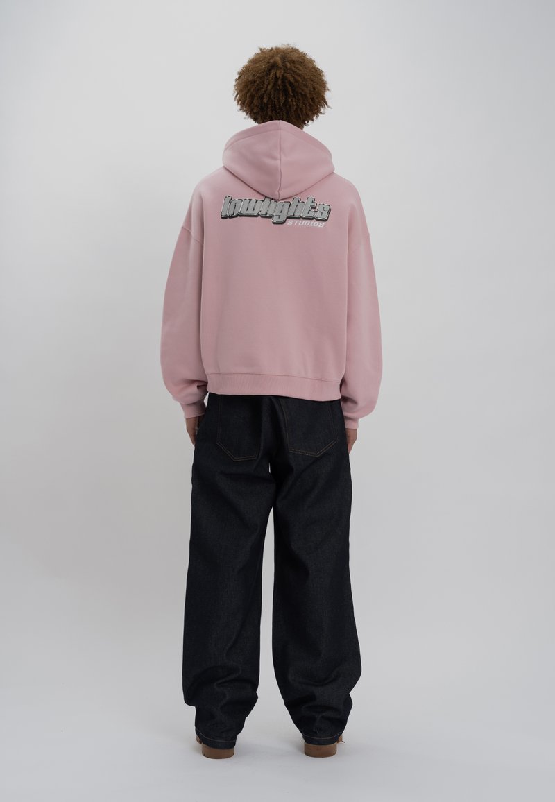 LOW LIGHTS STUDIOS® SANDED LOGO ZIPPER HOODIE - Felpa con zip - pink