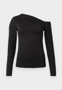 ONE SHOULDER ANITA - Top s dlouhým rukávem - jet black