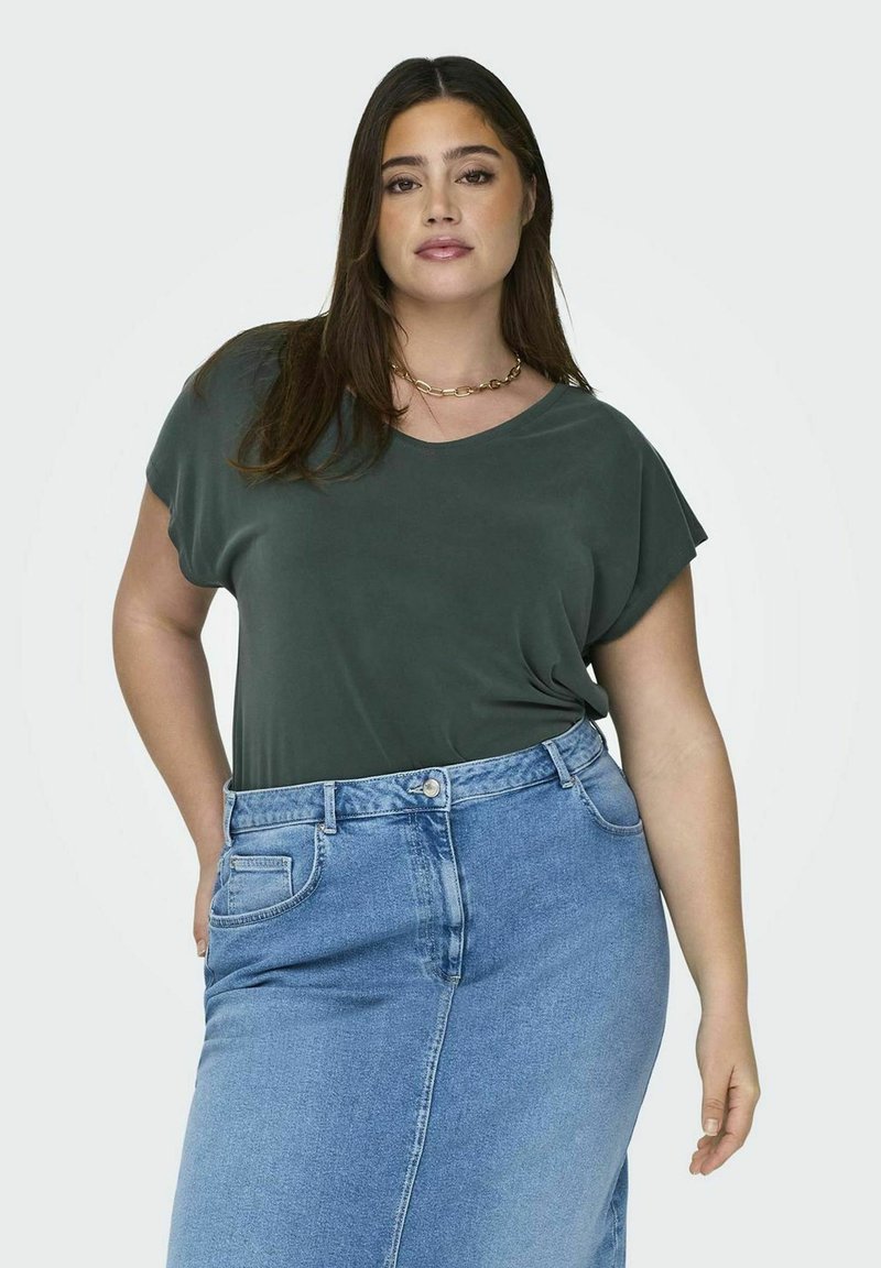 ONLY Carmakoma CURVY KURZÄRMELIGES - T-Shirt basic - green gables