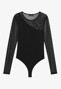 BODYSUIT WITH MESH SLEEVES - Top s dlouhým rukávem - black