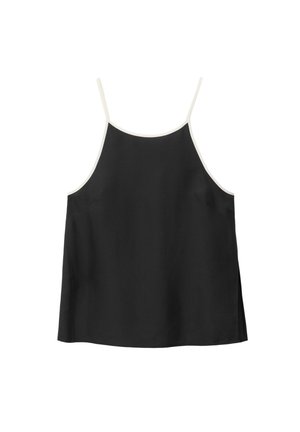 & OTHER STORIES, & OTHER STORIES SILK TANK TOP - Débardeur - black white