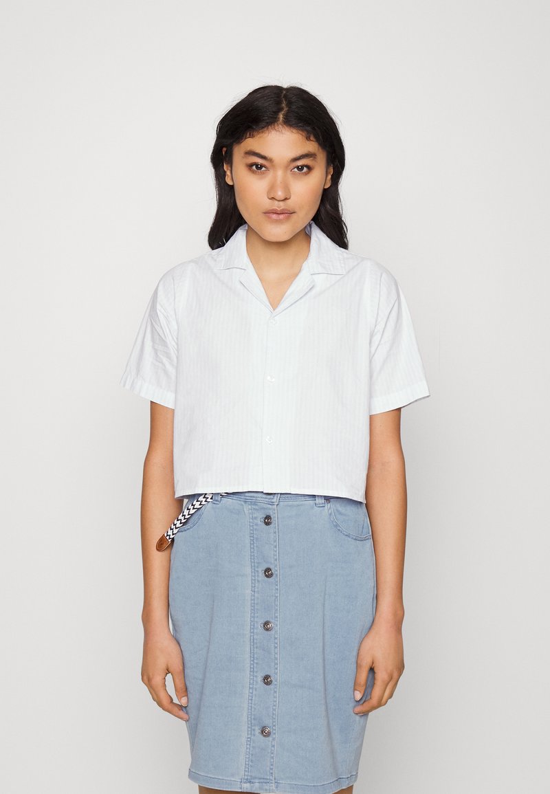 Denim Project DPWSTRIPED CROPPEN SHIRT Blouse w073 blue ice melt