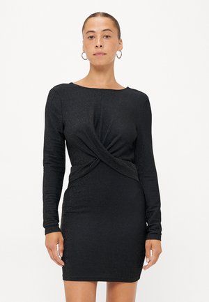 ONLRICH GLITTER TWIST DRESS  - Trikotāžas kleita - black