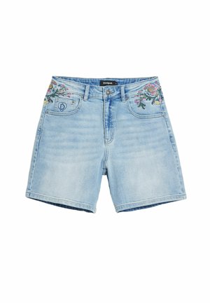 Desigual EMBROIDERED  - Denim shorts - blue