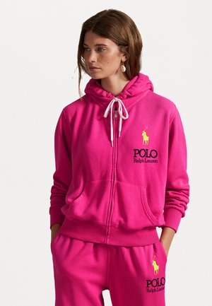 Polo Ralph Lauren BIG PONY LIGHTWEIGHT FLEECE ZIP HOODIE - Sweat zippé - bright pink