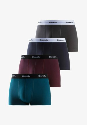 Türkise Baumwollmischung Boxer-Briefs mit einem schwarzen elastischen Bund, der das Logo "Bench." trägt. Glatte Textur, körpernahe Passform und verstärkte Nähte.