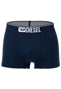 Marineblaue Boxershorts mit passgenauem Design, aus weicher Baumwolle gefertigt. Verfügt über einen weißen, mit Logo versehenen Bund und ein Detail mit Fronttasche.