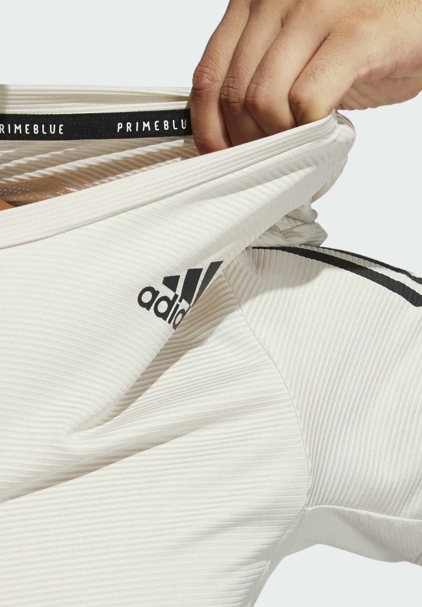 adidas Performance PRIMEBLUE AEROREADY 3-STRIPES SLIM T-SHIRT - T-shirt  print - grey/Grijs - Zalando.nl