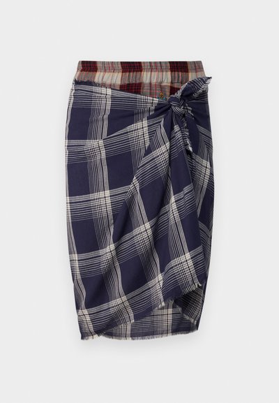 Vivienne Westwood CHIPPENDALE - Wrap skirt - navy/white