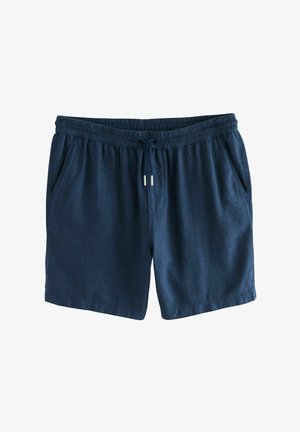 Námořnické modré šortky z lehké tkaniny. Mají elastický pas se stahovací šňůrkou a dvě boční kapsy. Jednoduchý design.