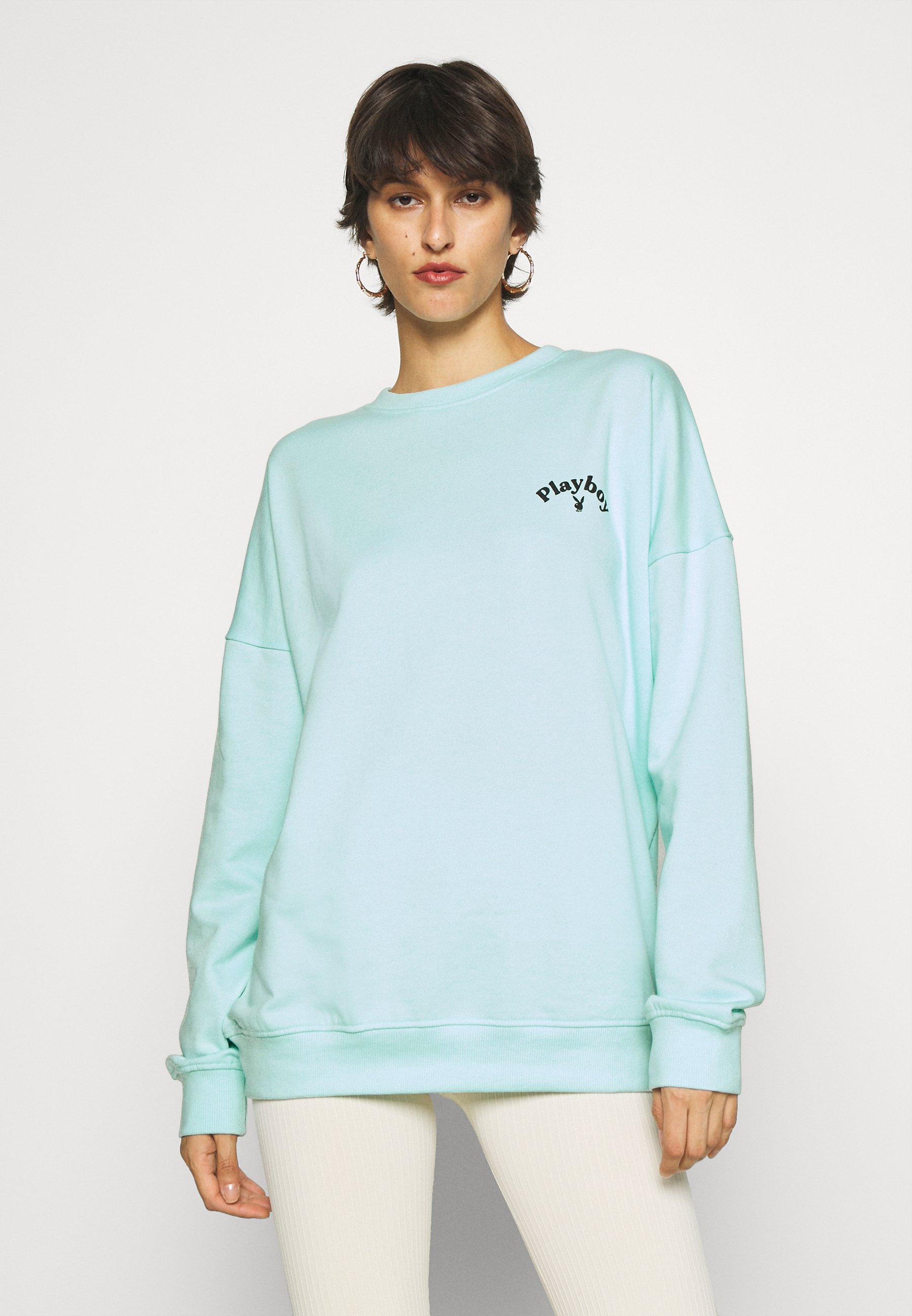 light blue oversized sweatshirt