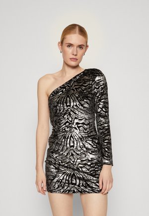 DERI ZEBRA DRESS - Cocktail dress / Party dress - black/silver