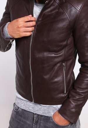 Leren jas - dark brown