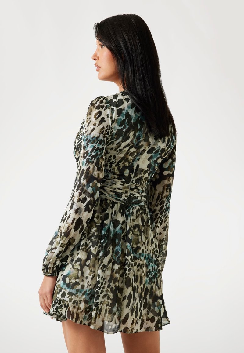 green emerald velvet dress Green Leopard Snake Print Bandeau Mini Dress