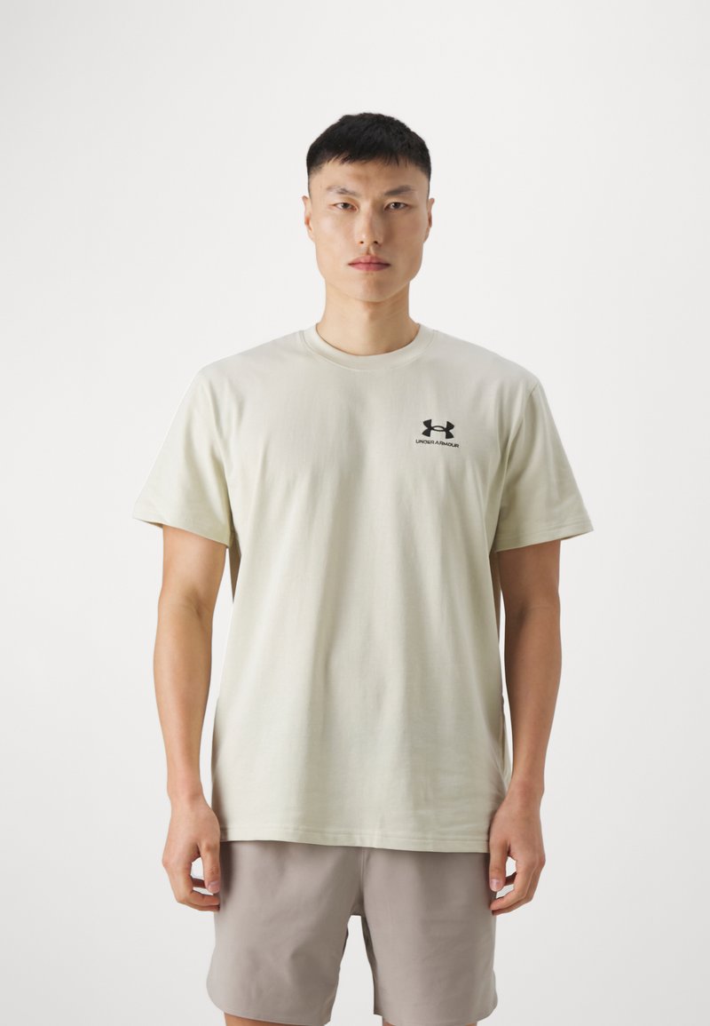 Under Armour LOGO HEAVYWEIGHT - Pamata T-krekls - silt/black