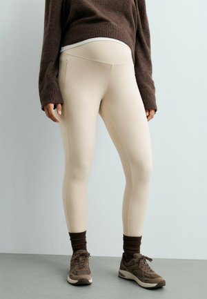 OYSHO, 65CM WARM MATERNITY LEGGINGS WITH ZIPS - Legging (type pantalon) - ecru