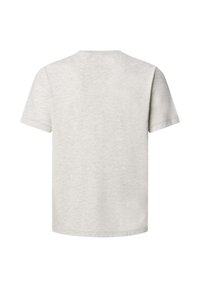 Gray short-sleeve t-shirt with a textured, heathered finish. Straight-cut hem and simple crew neck design. No visible logos or patterns.