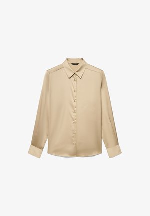 Calliope, CAMICIA TINTA UNITA - Button-down blouse - beige