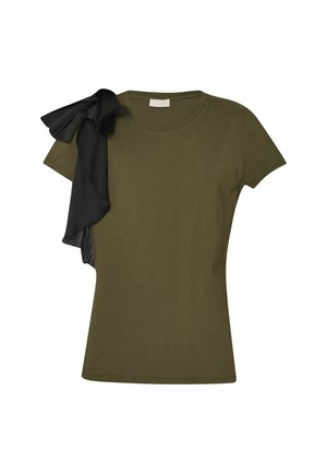 LIU JO WITH RUCHING - T-shirt con stampa - olive