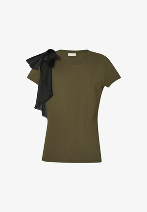 LIU JO WITH RUCHING - T-shirt con stampa - olive