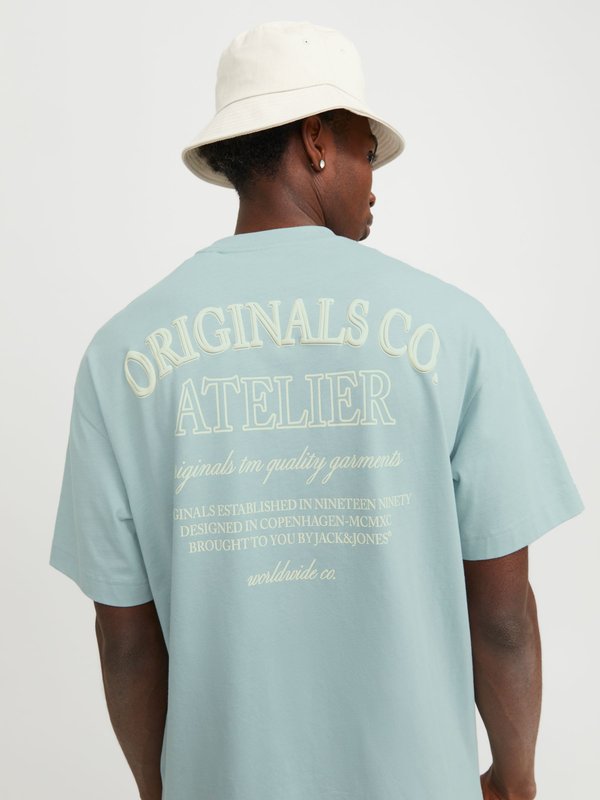 JORSANTORINI BACK SS CREW NECK  - Print T-shirt - gray mist