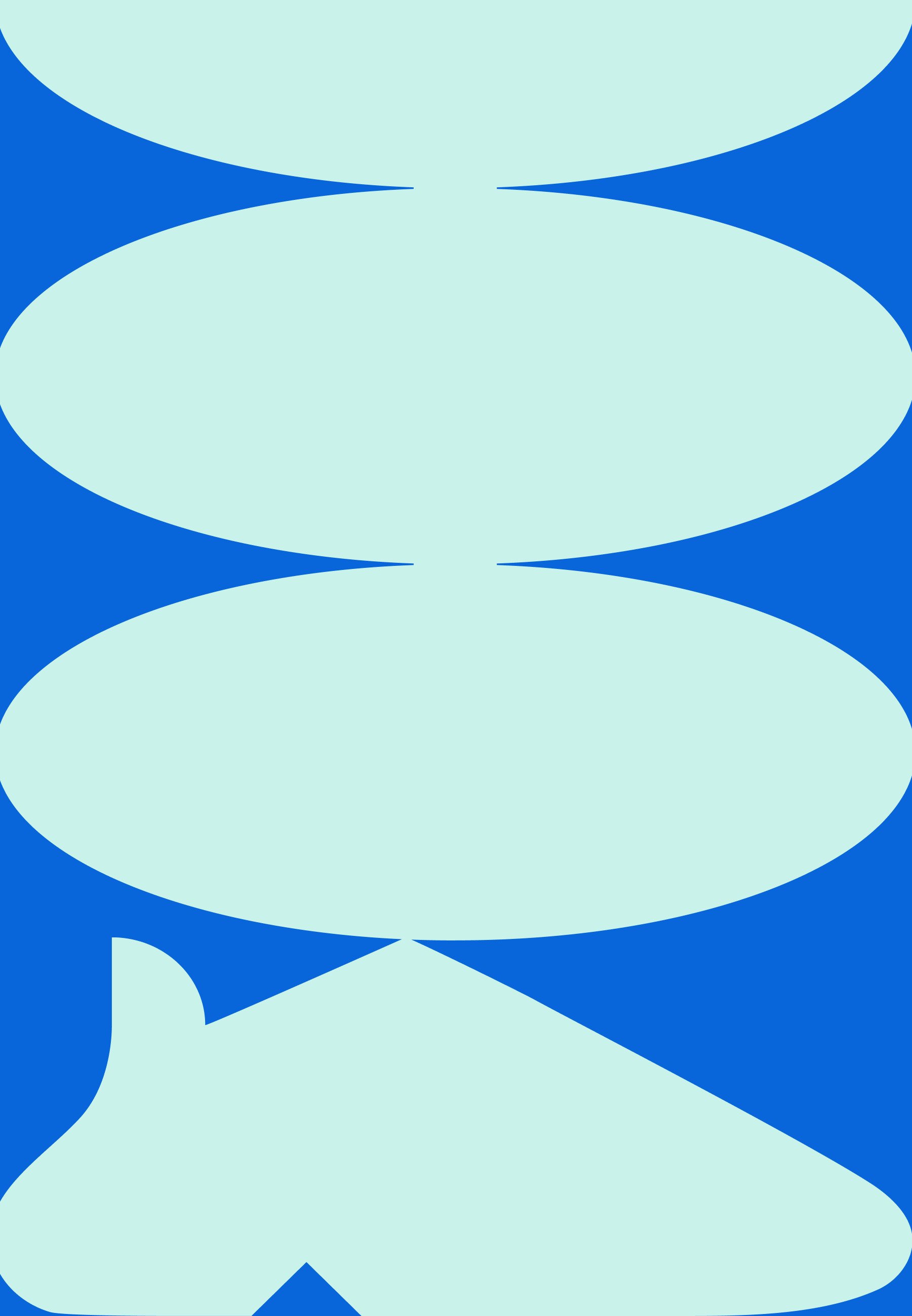Des formes abstraites superposées en bleu clair sur un fond bleu vif. Bords lisses sans textures ni motifs visibles.