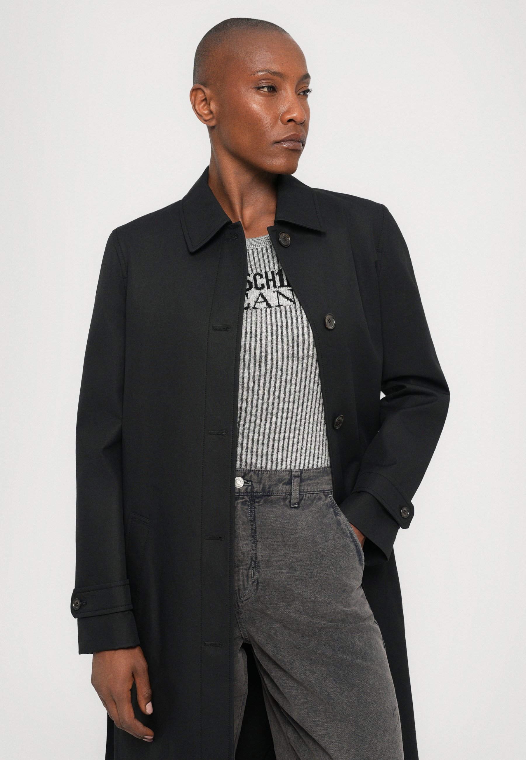MOSCHINO JEANS LONG JACKET - Classic coat - black - Zalando
