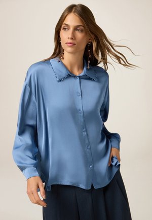 RASO CON PROFILI DECORATI - Blusa - azzurro