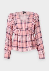VMCAMILLO CHECK V NECK - Blouse - rosette/pink