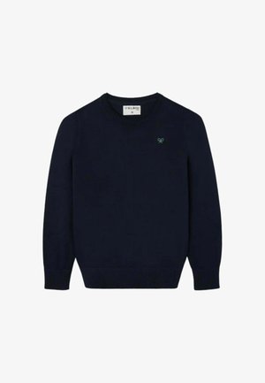 Silbon, JERSEY DE CUELLO REDONDO CON LOGO BORDADO - Jersey de punto - azul marino