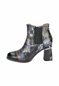 Botines Para Mujer Laura Vita Modelo Gycroo 11 - Diseño Floral, Tacón De Bloque, Cierre Lateral
