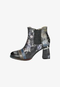 Botines Para Mujer Laura Vita Modelo Gycroo 11 - Diseño Floral, Tacón De Bloque, Cierre Lateral