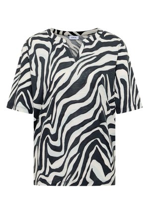 Cecil, T-SHIRT MIT SPLIT NECK MIT PRINT - T-shirt imprimé - palm breeze green