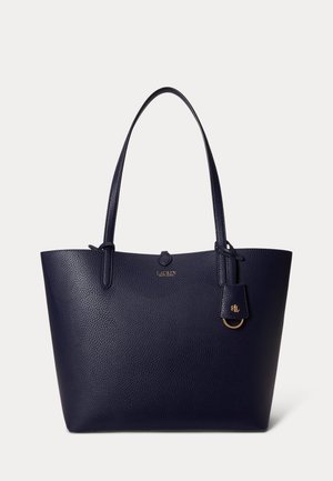 Lauren Ralph Lauren, FAUX-LEATHER LARGE REVERSIBLE TOTE BAG - Cabas - refined navy/skinny stripe