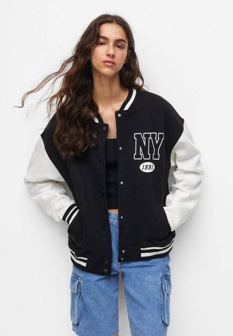 PULL&BEAR NY Bomber Jacket black Zalando.ie