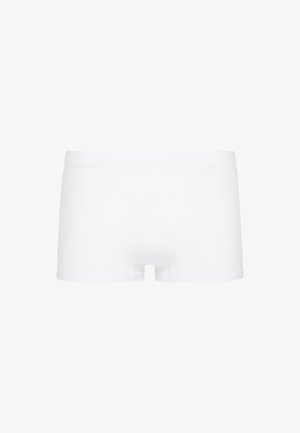 Witte katoenen boxers met een middelhoge taille, voorzien van een gladde textuur, minimalistisch ontwerp en zonder zichtbare branding of accenten.