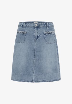 helevalge teksaseelik, millel on põlvedel palmikud ja esiküljel nööpidega sulgur. Sile tekstuur ja klassikaline lõige.