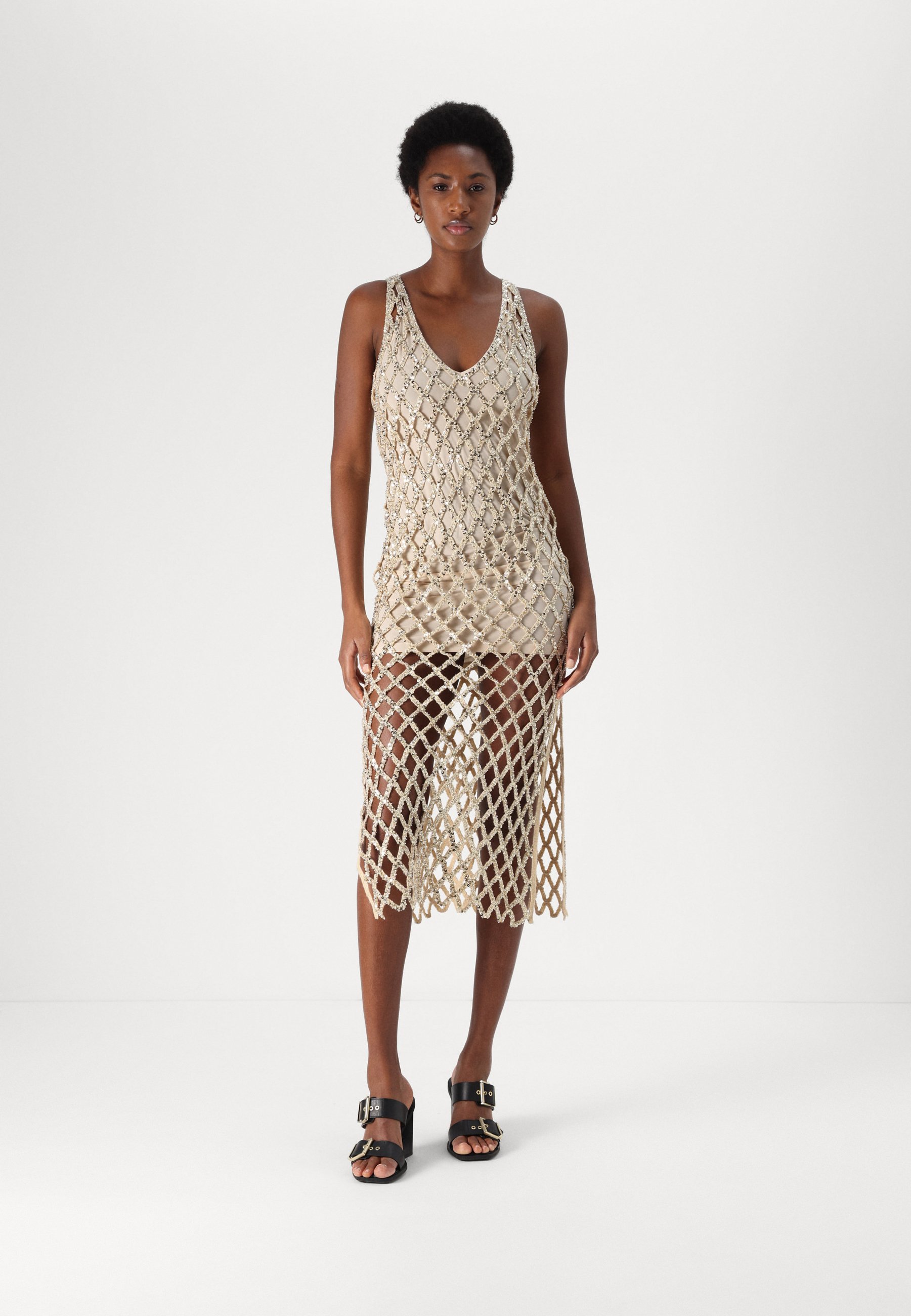 Patrizia Pepe DRESS - Cocktail dress / Party dress - gold beige/gold-coloured  - Zalando.co.uk