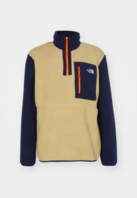 M YUMIORI 1/4 ZIP - Fleecová mikina - khaki stone/summit navy