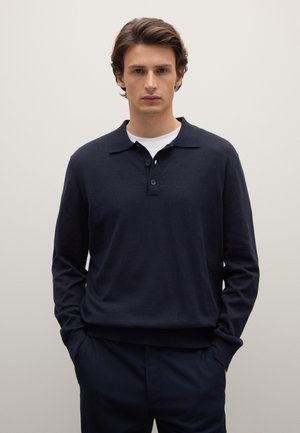 LONG SLEEVE POLO - Strickpullover - navy blue