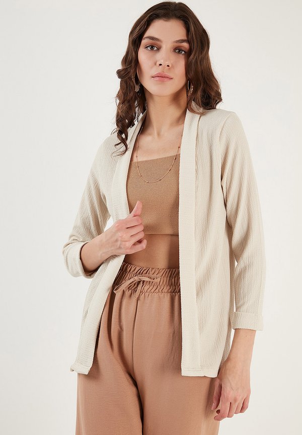 REGULAR FIT - Strickjacke - stone
