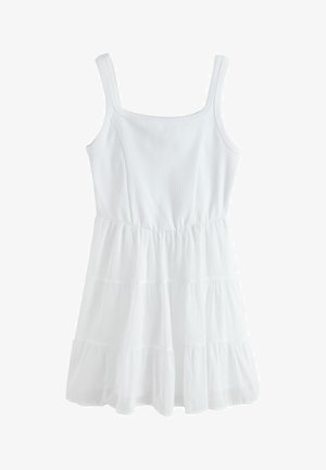 Next, PETITE FIT - SQUARE NECK MINI TIERED SUMMER DRESS . - Freizeitkleid - white