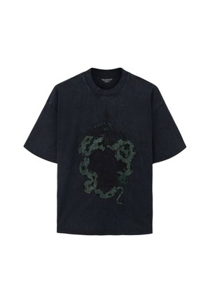 AllSaints, SS CREW - Print T-shirt - washed black