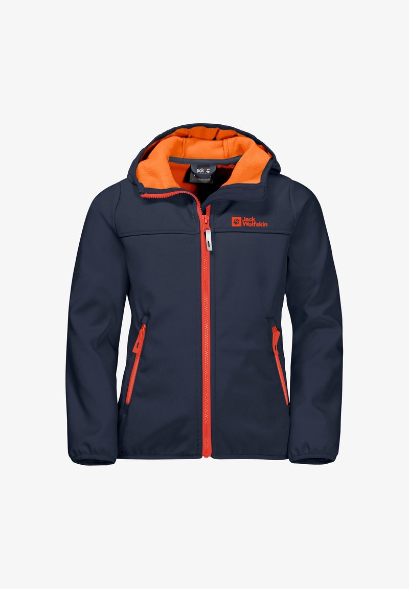Jack Wolfskin FOURWINDS KIDS UNISEX - Softshellová bunda - night blue/orange