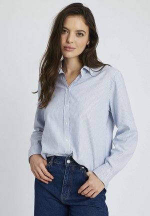 BZB OXFORD RAYÉ - Chemisier - bleu foncé